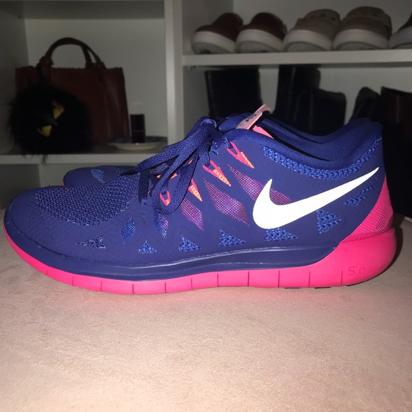 nike free 5.0 blue and pink